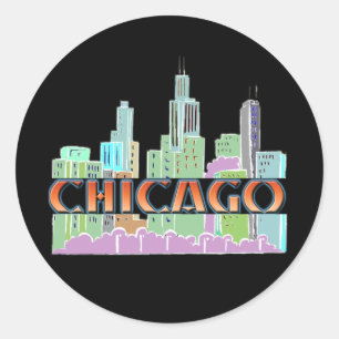 Chicago IL Classic Round Sticker