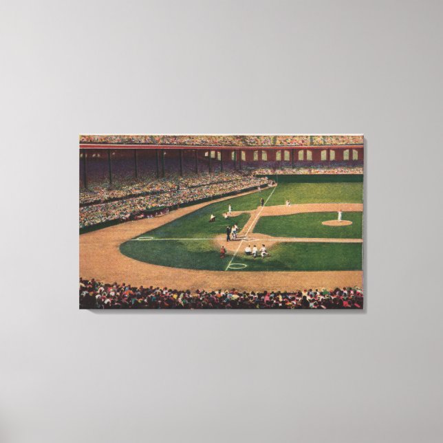 Chicago, IL - Comiskey Park, Home Plate, Basebal Canvas Print (Front)