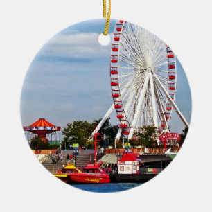 Chicago IL - Ferris Wheel at Navy Pier Ceramic Ornament
