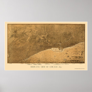 Chicago, IL Panoramic Map - 1892a Poster
