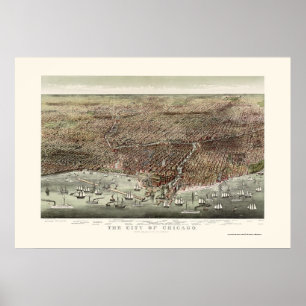 Chicago, IL Panoramic Map - 1892b Poster