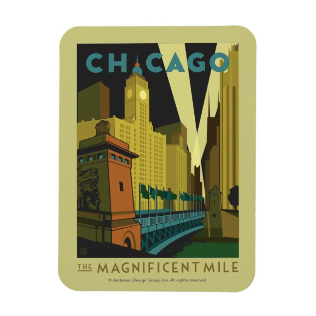 Chicago, IL - The Magnificent Mile Magnet (Vertical)