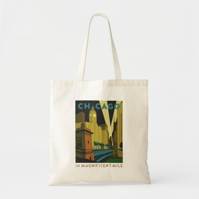 Chicago, IL - The Magnificent Mile Tote Bag (Front)
