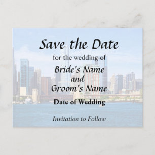 Chicago IL - View From Lake Michigan Announcement Postcard