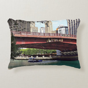 Chicago IL - Water Taxi Under Columbus Dr Bridge Accent Pillow
