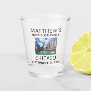 Chicago Ilinois Bachelor Party Wedding Favour Shot Glass