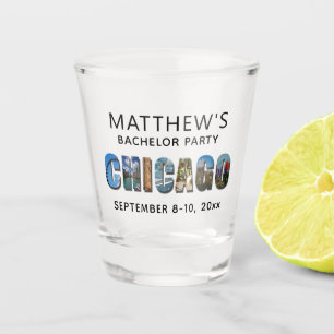Chicago Ilinois Bachelor Party Wedding Favour Shot Glass