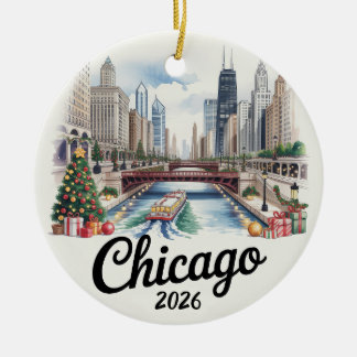 Chicago Illinois 2026 Christmas Ornament Travel Gi