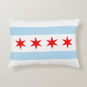 Chicago Illinois 4 Stars Vintage Travel Accent Pillow