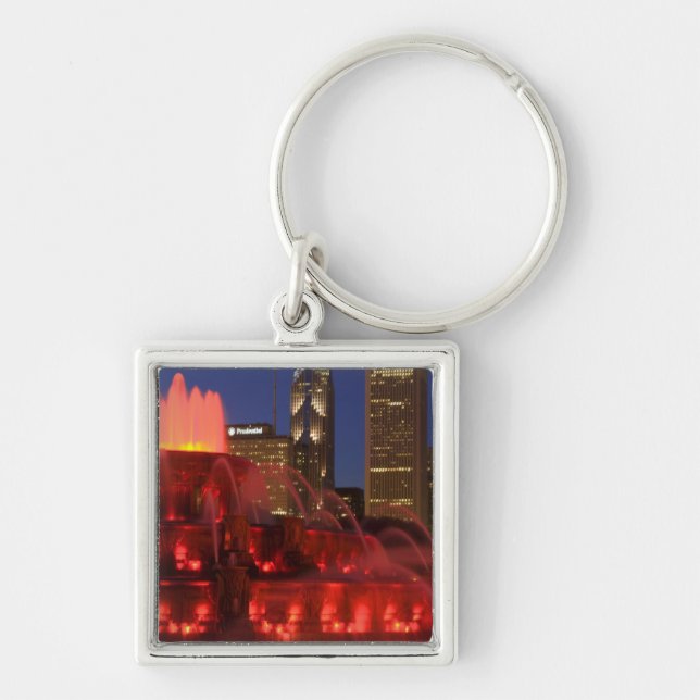 Chicago, Illinois, Buckingham Fountain Keychain (Front)