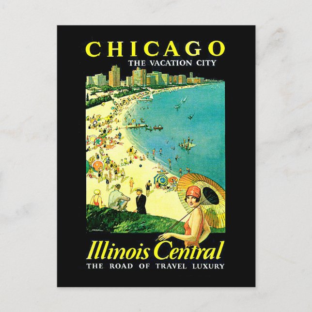 Chicago Illinois Central Postcard (Front)
