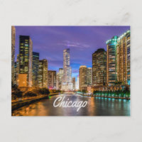 Chicago Illinois City At Night