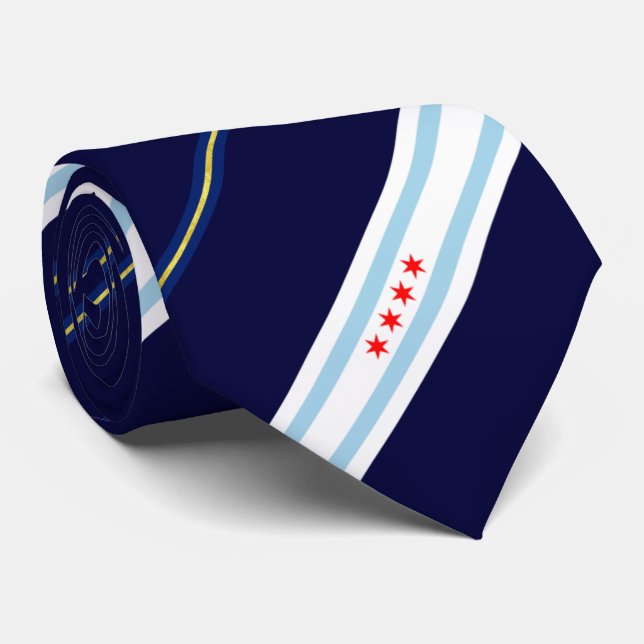 Chicago (Illinois) city flag Tie (Rolled)