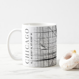 Chicago, Illinois City Map    Coffee Mug