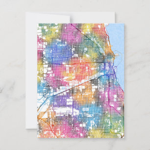 Chicago Illinois City Map Postcard