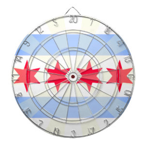 Chicago Illinois Classic Colours Flag Design Dartboard