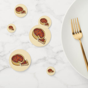 Chicago Illinois Deep Dish Pepperoni Pizza Foodie Confetti