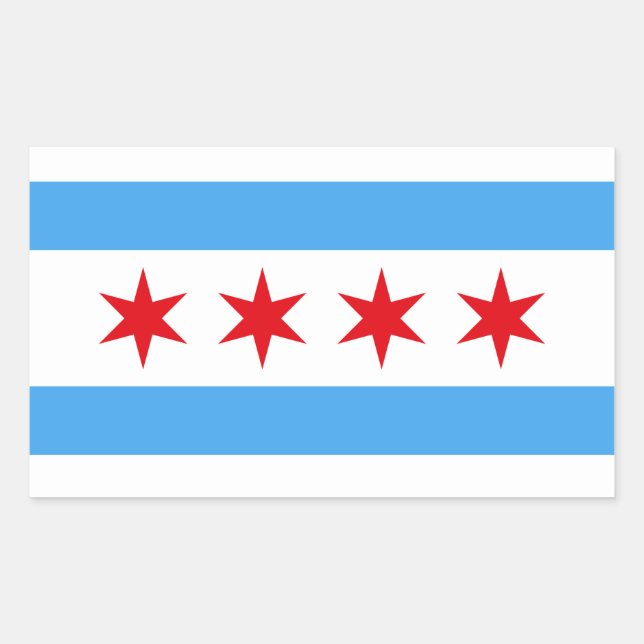 Chicago Illinois Flag Sticker (Front)