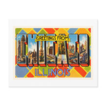 Chicago Illinois IL Old Vintage Travel Souvenir
