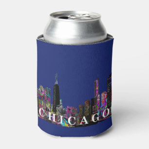 Chicago, Illinois in graffiti Can Cooler