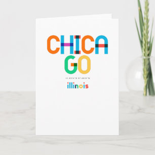 Chicago Illinois Mid Century, Pop Art, Card