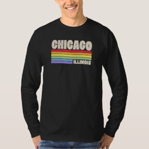 Chicago Illinois Pride Rainbow Flag Gay Pride Merc T-Shirt