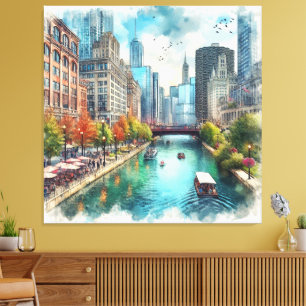 Chicago Illinois River Wall Art 