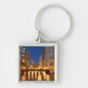 Chicago, Illinois, Skyline and Chicago River at Keychain