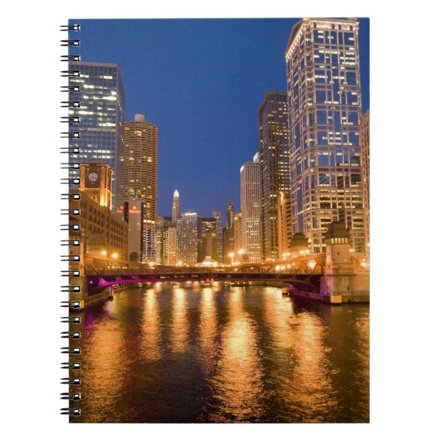 Chicago, Illinois, Skyline and Chicago River at Notebook (Front)
