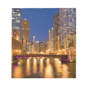 Chicago, Illinois, Skyline and Chicago River at Notepad