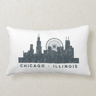 Chicago Illinois Skyline Architecture Art Gifts Lumbar Pillow
