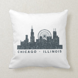 Chicago Illinois Skyline Architecture Art Gifts Throw Pillow