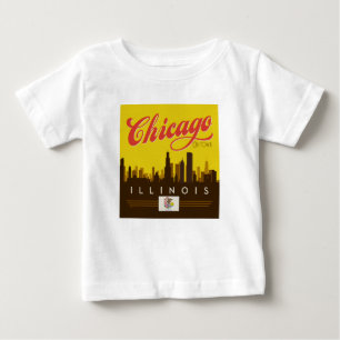 Chicago Illinois Skyline Baby T-Shirt