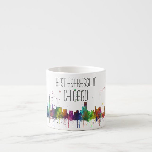 CHICAGO, ILLINOIS SKYLINE ESPRESSO CUP (Front)