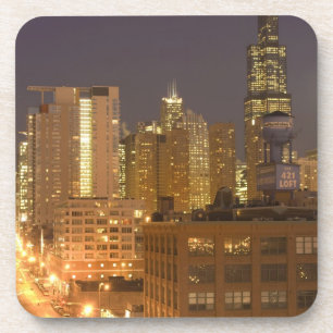 Chicago, Illinois, Skyline from West Loop at Coaster