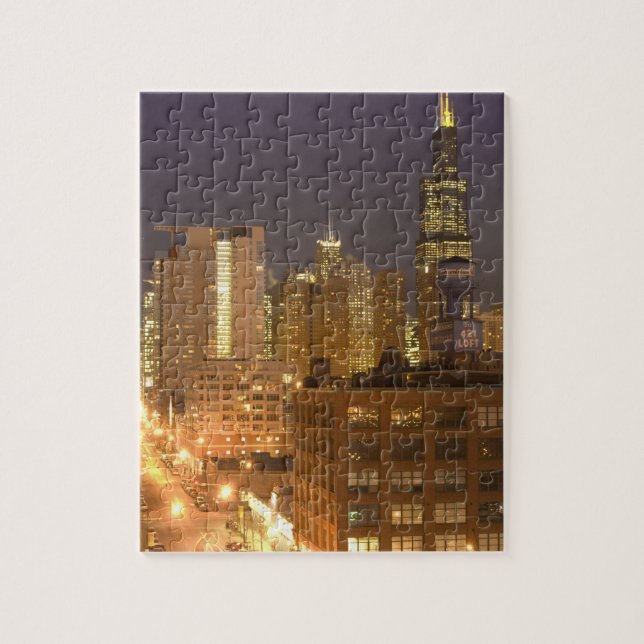 Chicago, Illinois, Skyline from West Loop at Jigsaw Puzzle (Vertical)