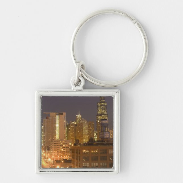 Chicago, Illinois, Skyline from West Loop at Keychain (Front)