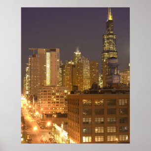 Chicago, Illinois, Skyline from West Loop at Poster
