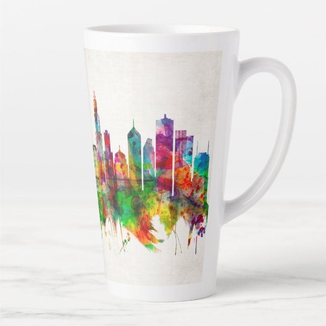 Chicago Illinois Skyline Latte Mug (Right)