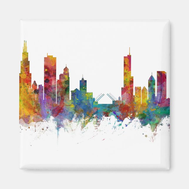 Chicago Illinois Skyline Magnet (Front)