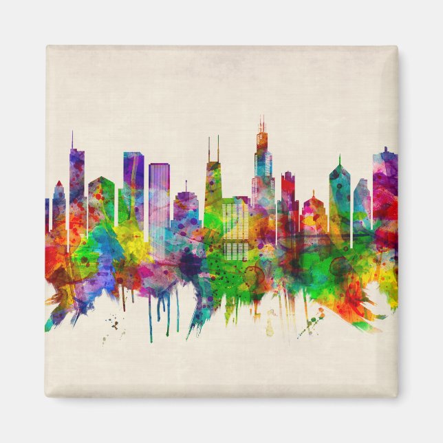 Chicago Illinois Skyline Magnet (Front)