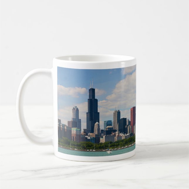 Chicago Illinois Skyline Panorama Coffee Mug (Left)