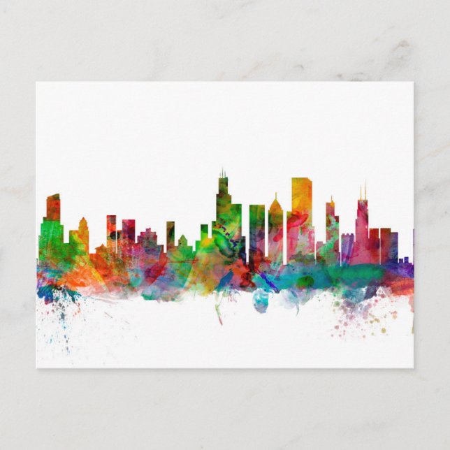 Chicago Illinois Skyline Postcard (Front)