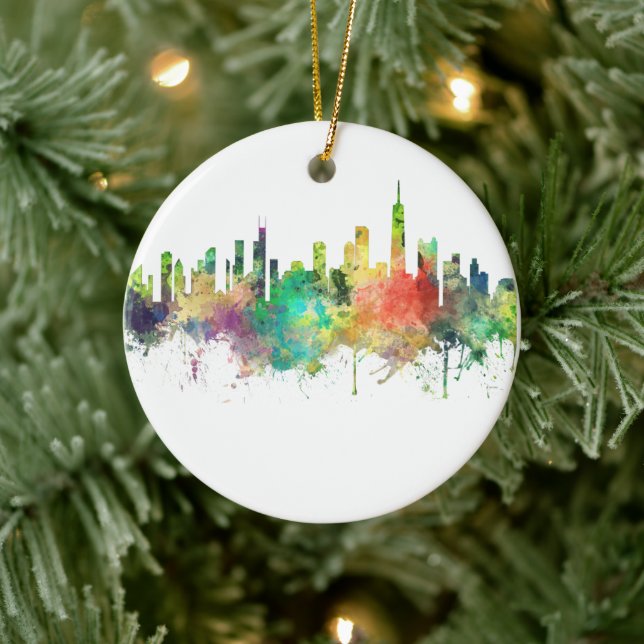 CHICAGO, ILLINOIS SKYLINE SP - CERAMIC ORNAMENT (Tree)