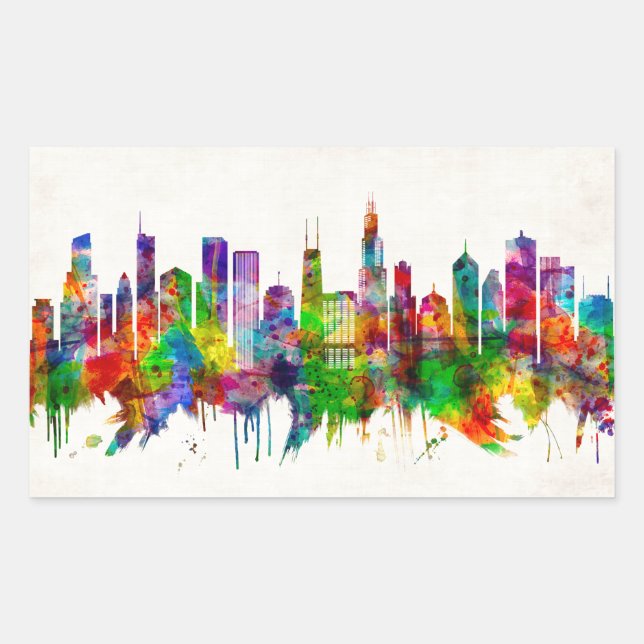 Chicago Illinois Skyline Sticker (Front)