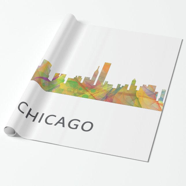 CHICAGO, ILLINOIS SKYLINE WB1 - WRAPPING PAPER (Unrolled)