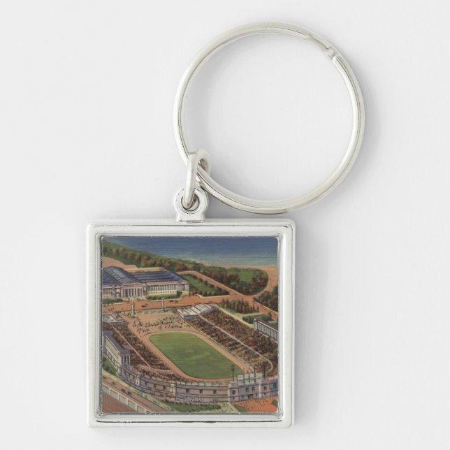 Chicago, Illinois - Soldiers Field and Field Keychain (Front)