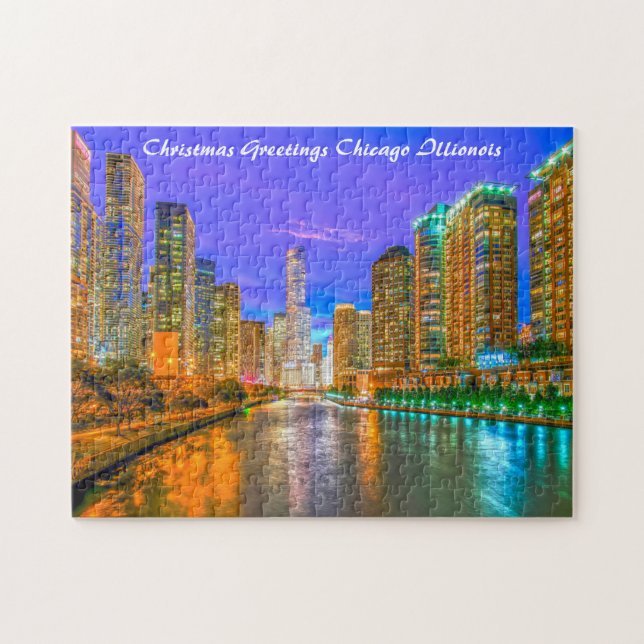 Chicago Illinois Street. Jigsaw Puzzle (Horizontal)