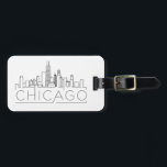 Chicago, Illinois Stylized Skyline Luggage Luggage Tag<br><div class="desc">A unique luggage tag representing the beautiful city of Chicago,  Illinois.  This tag features a stylized illustration of the city's unique skyline with its name underneath.</div>