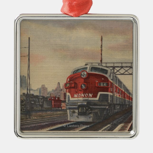 Chicago, Illinois / Train Metal Ornament (Front)